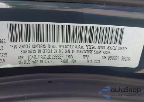 2018 Jeep Grand Cherokee Altitude 4X4 from USA, damaged, VIN 1C4RJFAG1JC135927